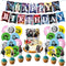 Demon Slayer Birthday Party Supplies 46PCS Japanese Anime Theme Decorations for Boys Dorm 20pcs Balloons, 1pc Happy Birthday Banner, 24pcs Cupcake Toppers, 1pc Huge Manga Cake Toppers for Fans