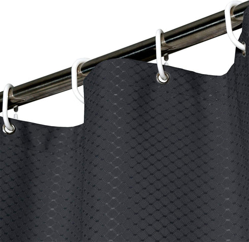 AooHome Waffle Weave Patttern Polyester Shower Curtain with Weighted Hem, Standard Size Heavy Duty Shower Curtain with Hooks, Charcoal, 72x72 Inch