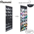 Baseball Hat Rack for Door/Wall, Hanging Over The Door Cap Collection Storage Organizer with 24 Clear Pockets to Protect Hat, Display Your Baseball Caps, Complete with Over Door Hooks (black1)