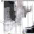 Miyotaa Black White Gray Shower Curtain Set 60Wx71H Inches Abstract Art Painting Ombre Brush Strokes Contemporary Polyester Waterproof Cloth Bathroom Curtain with 12 Hooks
