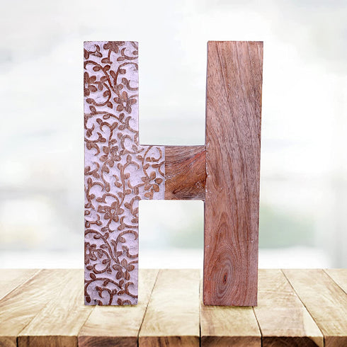 Decorative Wood Letter | Standing and Hanging Wooden Alphabets Block for Wall Decor | Shabby Chic Wood Block Letter for Wall Table | Alphabet Letter for Home Bedroom Birthday Housewarming Party