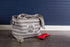 Bone Dry Pet Storage Collection Striped Paw Patch Bin, Large Rectangle, Gray