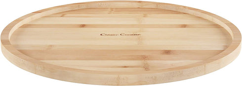 Lazy Susan All-Natural Bamboo Round Single Tier Turntable Kitchen, Pantry and Vanity Organizer and Display with 14 Inch Diameter by Classic Cuisine
