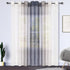 Grey Ombre Sheer Curtains Faux Linen - Semi Voile Gradient Sheer Curtain for Bedroom and Living Room Grommet Top,Set of 2 Panels Window Curtains 52" W—96" L