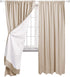 Amazon Basics Room Darkening Blackout Window Curtains with Tie Backs Set - 42 x 84-Inch, Beige, 2 Panels