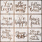 9 Pieces Word Stencils Inspirational Quote Stencils Resuable Plastic Motivational Templates for Word Art Works, Home Decor & DIY Projects