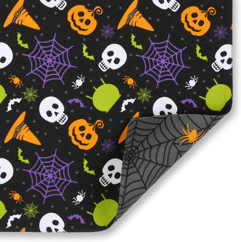 Cackleberry Home Witch's Brew and Spooky Spider Halloween Cotton Table Runner Reversible 14 x 72 Inches