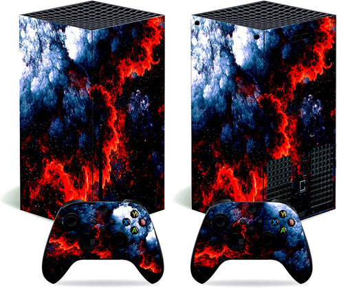 Skin for Xbox Series X, Whole Body Vinyl Decal Protective Cover Wrap Sticker for Xbox Series X Console and Wireless Controller (Colourful fire)