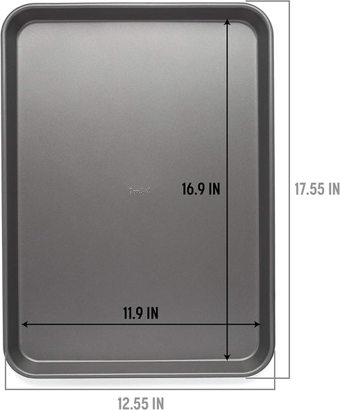 Goodful Non-Stick Cookie Sheet Baking Pan, Made Without PFOA or PTFE, Dishwasher Safe, 11" X 17"