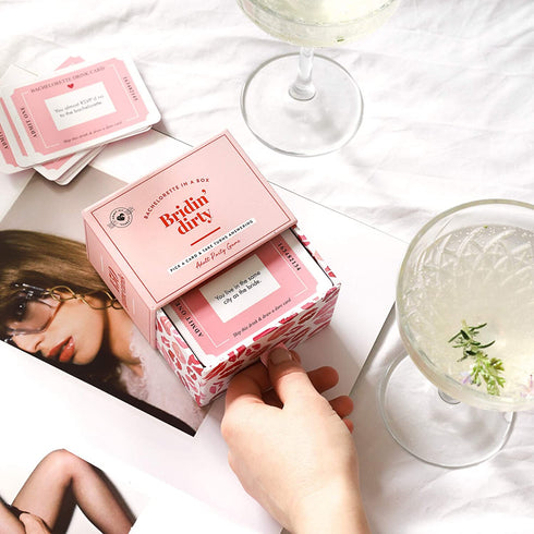 Bachelorette Party Box Games - Bridin' Dirty! Complete Bundle Kit for a Girls Night Out with The Bride to Be