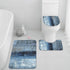 ArtSocket Bathroom Rugs and Mats Sets 3 Piece,Bathroom Rugs Non Slip, Blue Abstract Painting Gray Absorbent Microfiber Memory Foam Bath Mat Machine Washable Bathroom Floor Mats