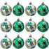 Iceyyyy 12 PCS St Patrick Ball Ornament - St. Patrick's Shamrock Clover Hanging Ball Baubles Ornament for Christmas St. Patrick's Tree Party Decoration (B)
