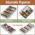 Housolution Spice Drawer Organizer, 2 Pack Expandable Metal Spice Rack Seasoning Organizer for Drawer, 3 Tier Slanted Spice Tray Storage Shelf for Kitchen, Black