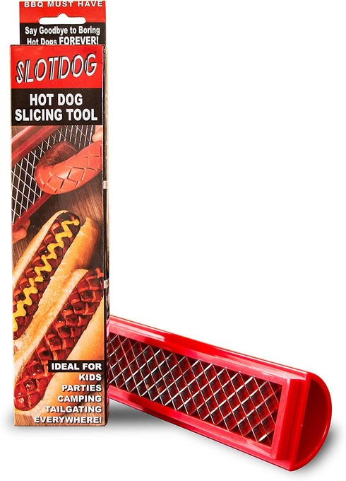 SLOTDOG - Hot Dog Slicing Tool - 10 inch - Red