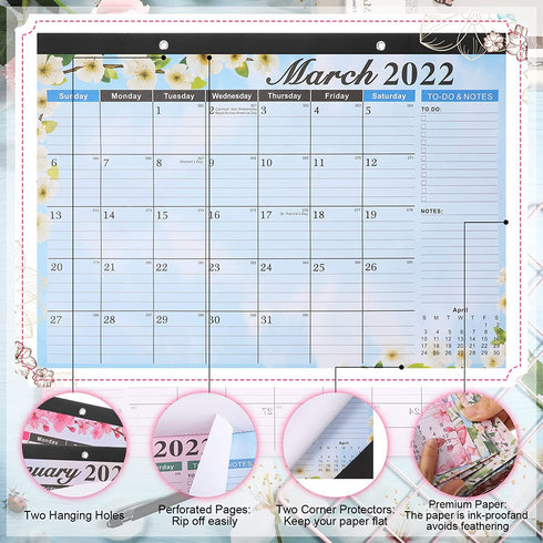 Desk Calendars 2022-2023 Desktop Monthly Calendar 2022, 17 x 12 Inch, January 2022 - June 2023 Monthly Calendar with Notes for Planning and Organizing, 18 Months