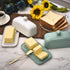 MEMNUN Butter Dish with Water, Ceramics Water Sealed French Butter Keeper with lid for Fresh Soft Butter (White)