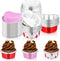Heart Shaped Cake Pans with Lids, 3.4 Ounces/ 100 ml, Aluminum Foil Mini Disposable Heart Cupcake Pans for Valentine's Day Wedding Parties (Red, Pink, Purple,30 Sets)