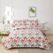 Kids Quilts Set King Size, Boy Tree Bedding Lightweight Reversible Red Bus Cartoon Bedspread Coverlet Gift Teens Child Holiday Decor (Red White, King)