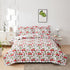 Kids Quilts Set King Size, Boy Tree Bedding Lightweight Reversible Red Bus Cartoon Bedspread Coverlet Gift Teens Child Holiday Decor (Red White, King)