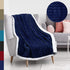 Tirrinia Super Soft Sherpa Throw Blanket Dark Blue Chevron 50" x 60" Reversible Fuzzy Micro Plush All Season Fleece TV Blanket for Bed or Couch