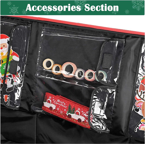Yescom Christmas Wrapping Paper Storage Box Divider Xmas Decor Organizer Container, Black