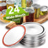Wide Mouth Canning Lids for Ball, Kerr Jars - 24-Count Split-Type with Leak proof & Airtight Seal Features, Metal Mason Jar Lids for Canning - Food Grade Material, Silver/86 MM
