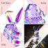 Crystal Rabbit Figurine Paperweight Decor Glass Animal Ornaments Art Collectible(Purple)