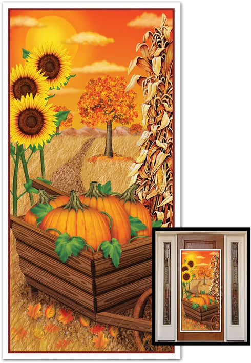 Beistle 1-Pack Decorative Fall Door Cover, 30-Inch by 5-Feet