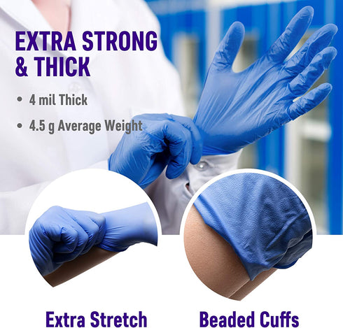 Synthetic Nitrile Black Disposable Gloves Large -100 PK No Latex Medical Gloves