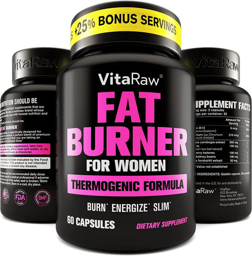 Weight Loss Pills for Women - Diet Pills for Women - The Best Fat Burners for Women - This Thermogenic Fat Burner is a Natural Appetite Suppressant & Metabolism Booster Supplement - Reduces Belly Fat