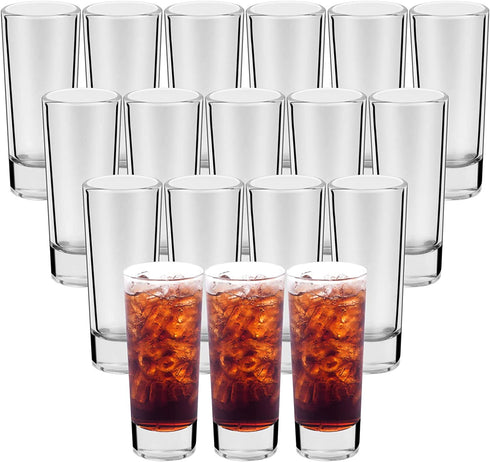 18 Pack Shot Glasses, RUCKAE 2 Ounce Shot Glasses with Heavy Base, Clear Shot Glasses Set of 18 (Cylinder Shaped)