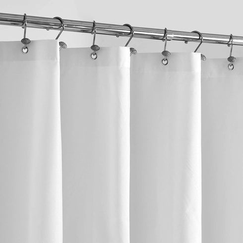 Waterproof Fabric Shower Curtain Liner - Soft & Light-Weight Cloth Shower Liner, 3 Bottom Magnets, Hotel Quality & Machine Washable - Standard Size 72x72, White