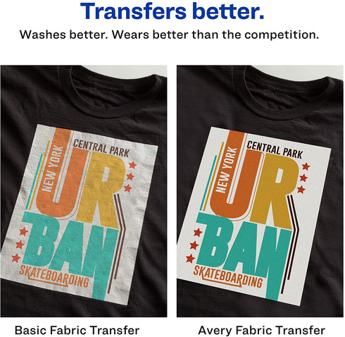 Avery Printable T-Shirt Transfers, For Use on Dark Fabrics, Inkjet Printers, 5 Paper Transfers (3279)
