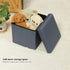 B FSOBEIIALEO Storage Ottoman Cube, Linen Small Coffee Table, Foot Rest Stool Seat, Folding Toys Chest Collapsible for Kids Blue 11.8"x11.8"x11.8"