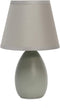 Simple Designs LT2009-GRY Mini Egg Oval Ceramic Table Lamp, Gray