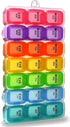 7 Days Pill Organizer Tablet Box Weekly Medication Case Daily AM Morning Noon PM Night Backup Container Compartments Detachable Dispenser (21 Compartment)