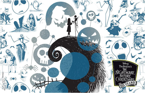 Tervis Disney - Nightmare Before Christmas 25th Anniversary Insulated Tumbler with Wrap and Black Lid, 16oz, Clear