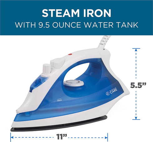 Commercial Care 1200 Watts Steam Iron with 9.5 Ounce Water Tank, Ceramic Soleplate CCSI800