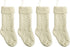 Kunyida Pack 4,18" Unique Ivory White Knit Christmas Stockings Style3