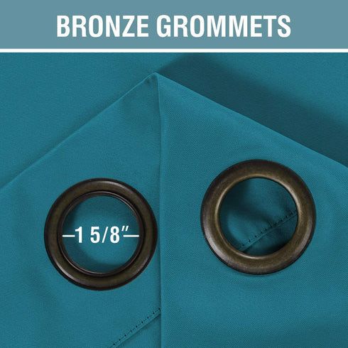 Blackout Curtains Drapes 63 Inch Length for Bedroom/Living Room, Thermal Insulated Small Curtain for Bedroom, Grommet Top - Solid in Turquoise Blue (One Panel)