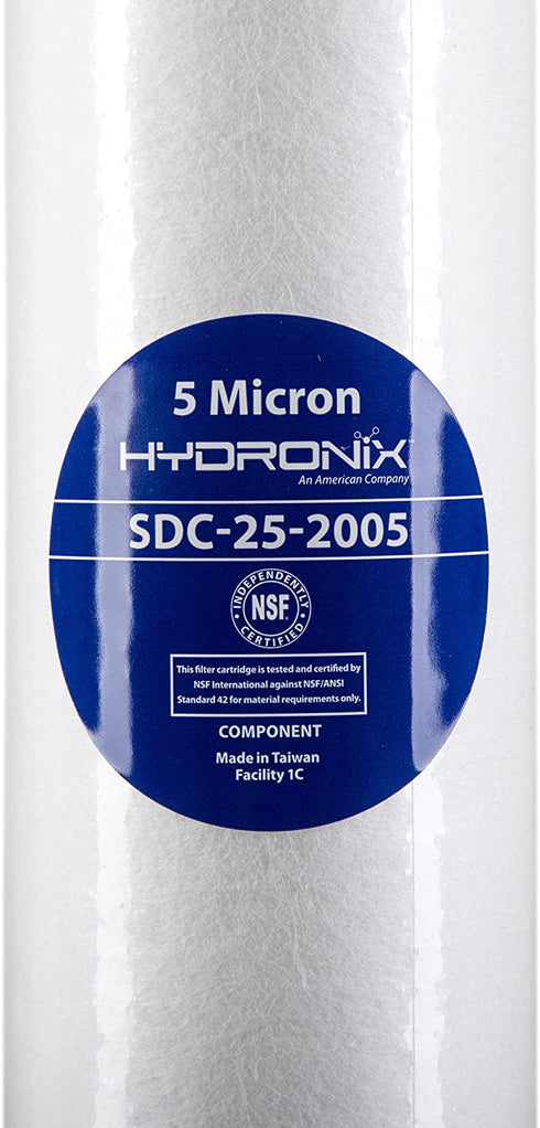 Hydronix SDC-25-2005 Whole House, RO Systems or Commercial Use Sediment Water Filter Cartridge 2.5" x 20" - 5 micron (PACK OF 4)