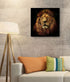 Mooflapha Lion Wall Decor Art for Living Room Bedroom Square Canvas Black and Brown Animal Portrait Bathroom Decoration 16 x 16 Inch 1 Panel