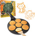 Kitty Friends Mini Pancake Pan - Make 7 Unique Flapjack Cat Designs, Nonstick Pan Cake Maker Griddle for Breakfast Kitten Fun & Easy Cleanup, Fun Animal Gift