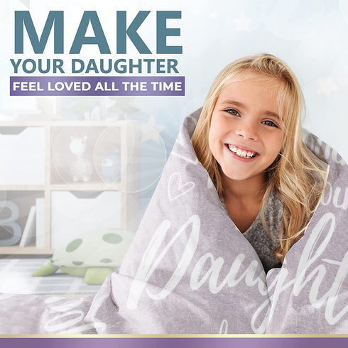 Daughter Gift Throw Blanket 60" x 50" Pure Fleece Throw Blankets Versatile Outside Light Throw Blankets to My Daughter Fleece Blanket Inspirational Message