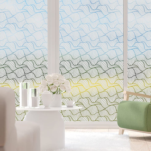 Beautysaid Window Film Privacy: Frosted Glass Window Film Non-Adhesive Self, No Glue Static Cling Film, Anti-UV Decorative Window Film for Living Room Bathroom Kitchen 35.4x78.7inch