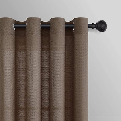 SZXIMU Curtain Rod 5/8 Inch Single Drapery Rods for Windows with Diamond Pattern Finials, 48-86", Black