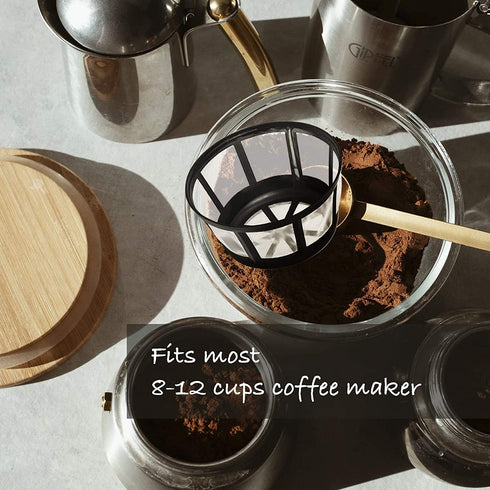 FIFOKICHO Reusable 8-12 Cup Basket Coffee Filter for Most Mr. Coffee and Black & Decker Regal and Procter Silex Coffee Makers BPA Free Dishwasher Safe ECO-Friendly 4 Packs