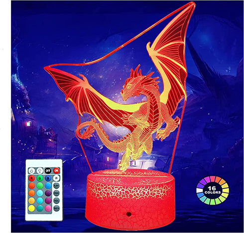 Dragon Lamp Dragon Toys Night Light for Kids Room 16 Colors Changing with Remote,Smart Touch Bedside Lamp Birthday Gifts for Girls Age 3 4 5 6 7 8 9 10 11 Year Old Boys Girl Gifts
