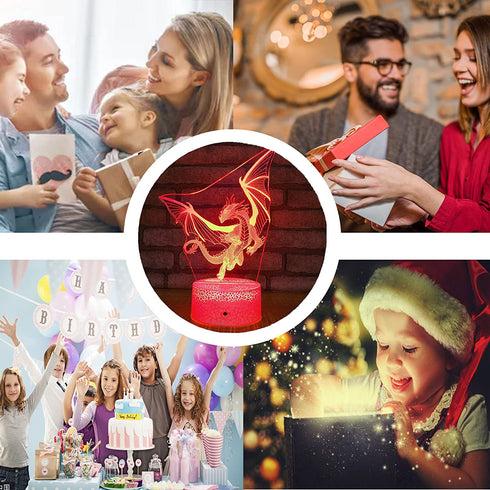 Dragon Lamp Dragon Toys Night Light for Kids Room 16 Colors Changing with Remote,Smart Touch Bedside Lamp Birthday Gifts for Girls Age 3 4 5 6 7 8 9 10 11 Year Old Boys Girl Gifts