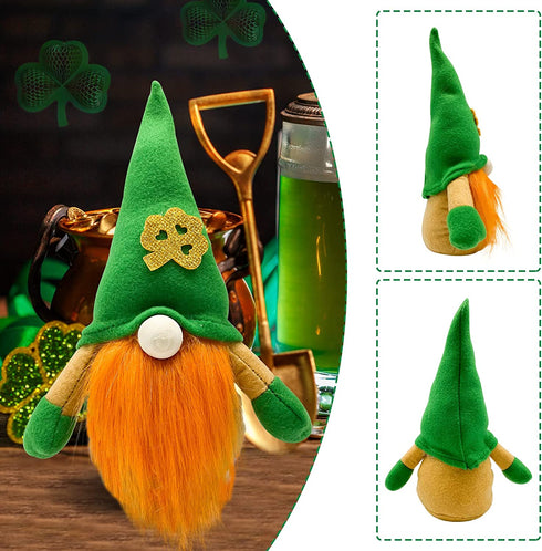 St Patricks Day Decorations Gnome Plush Handmade Faceless St Patricks Day Gnome for Home Table Decor Green Irish Faceless Gnome for St Patricks Day Gifts